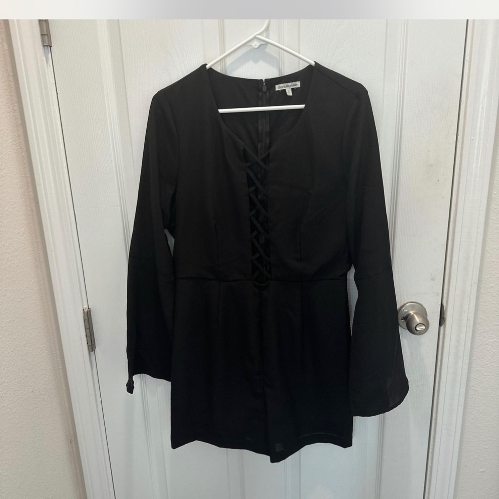 Charlotte Russe Black Long Sleeve romper